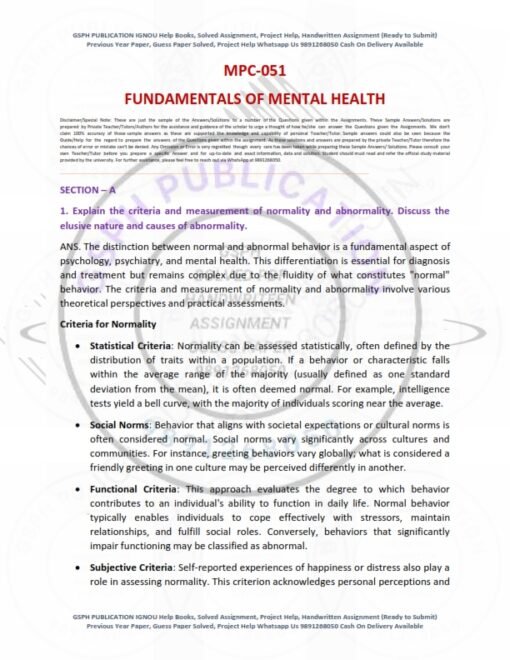 IGNOU MPC-51 Solved Assignment 2024-25 English Medium