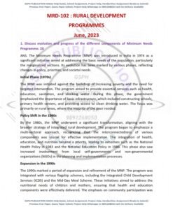 IGNOU MRD-102 Previous Year Solved Question Paper (June 2023) English Medium