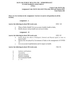 IGNOU BANS-184 Solved Assignment 2024-25 English Medium