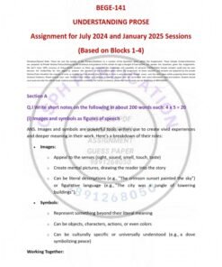 IGNOU BEGE-141 Solved Assignment 2024-25 English Medium