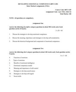 IGNOU BPCS-185 Solved Assignment 2024-25 English Medium