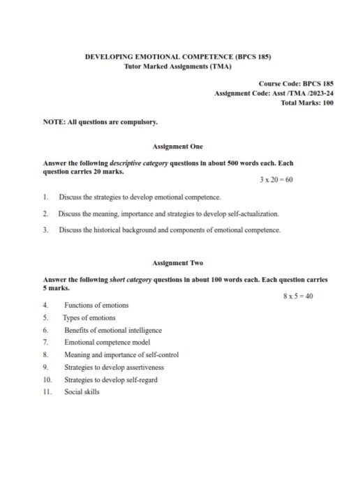 IGNOU BPCS-185 Solved Assignment 2024-25 English Medium