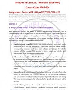 IGNOU MGP-4 Solved Assignment 2024-25 English Medium