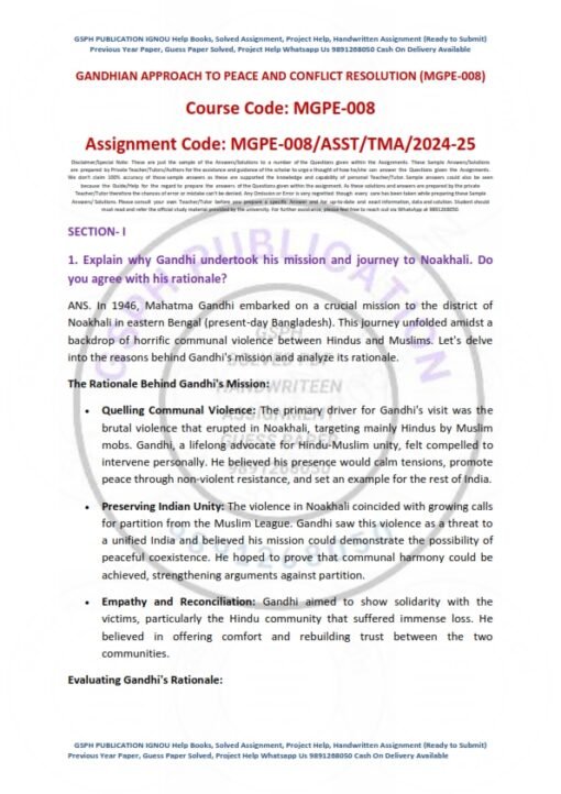 IGNOU MGPE-8 Solved Assignment 2024-25 English Medium